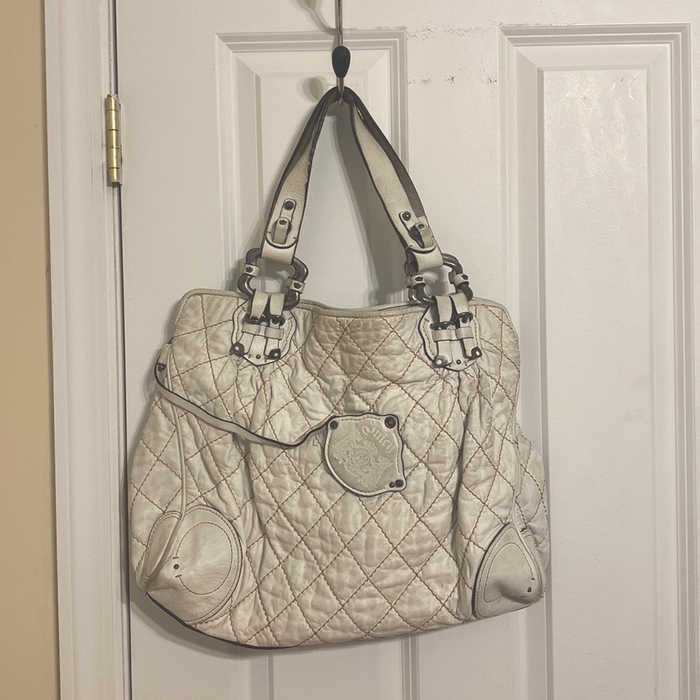 Y2K vintage leather Juicy Couture tote bag